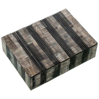 Caja Resina/hueso C/base Madera 18x5x13cm