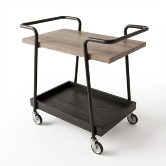 Camarera Acabado Madera Patas Metal Negro 56x34x60cm