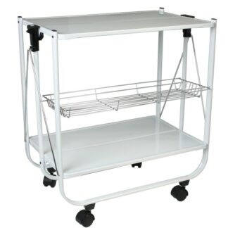 Camarera Plegable Metal Blanca 68x40x70cm