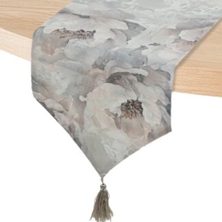 Camino De Mesa 30x180cm 100% Poliéster Marrón Decorado 30x180cm