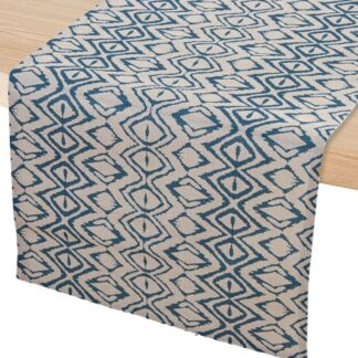 Camino De Mesa 45x160cm 100% Poliéster Azul C/decorado 45x160cm