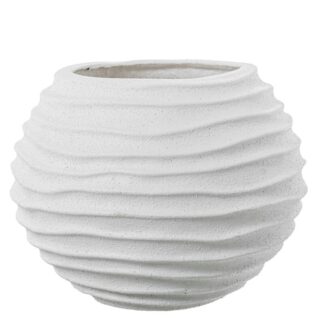 Centro Ceramica Ø26cm Blanco Acabado Arena Ø26x20cm