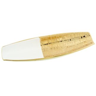 Centro Cerámica Dorada/blanca 33x11x4,5cm