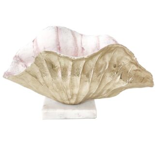 Centro Decorativa Aluminio C/ Base Mármol 42x16,5x24cm