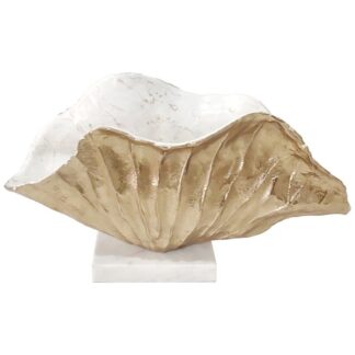 Centro Decorativo Aluminio C/ Base Mármol 42x16,5x24cm