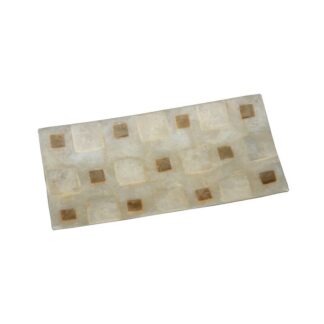 Centro Nácar 20x10cm Cuadrados Natural/tostado 20x10x1cm