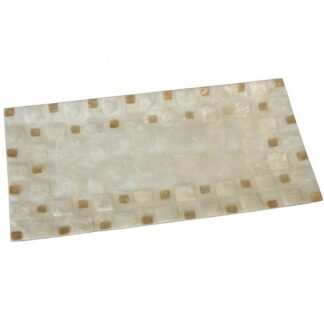 Centro Nácar 40x20cm Cuadrados Natural/tostado 40x20x1,5cm