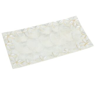 Centro Nacar 40x20cm Flores Relieve Natural 40x20x1,5cm