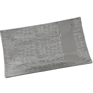 Centro Rectangular Ceramica Plata 40x24x8cm
