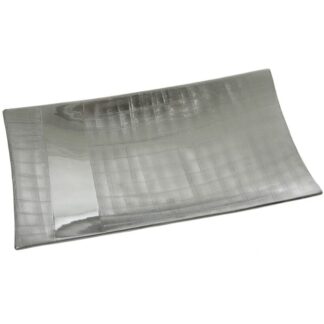 Centro Rectangular Cerámica Plata 40x24x8cm