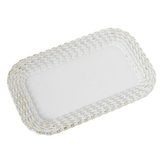 Centro Resina Blanco/dorado 24,5x15x4cm