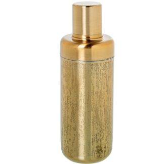 Coctelera 550ml Acero Inox. Oro Mate, Grabado Lluvia Ø7,5x23cm