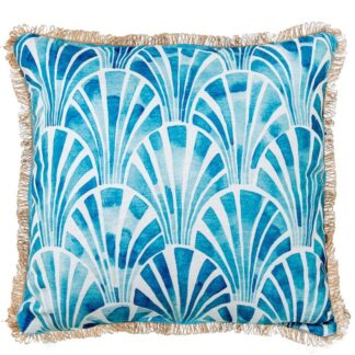 Cojín 45x45cm 100% Poliéster Azul/blanco 45x45cm, Con Cremallera