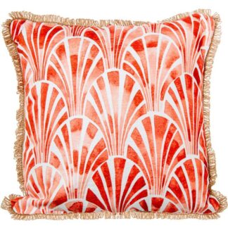 Cojín 45x45cm 100% Poliéster Naranja/blanco 45x45cm, Con Cremallera