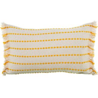 Cojín 50x30cm Crema/amarillo 100% Aldogón 50x30cm, Con Cremallera