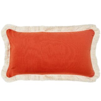 Cojín 50x30cm Naranja 35% Poliéster 35% Algodón 30% Lino 50x30cm, Con Cremallera