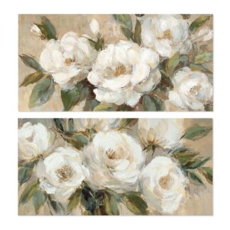Cuadro Lienzo 120x60cm Flores 80% Pintado A Mano 120x60x3cm