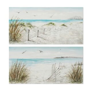 Cuadro Lienzo 60x120cm Marina 40% Pintado A Mano 60x120x3cm
