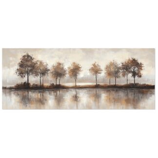 Cuadro Lienzo 60x150cm Árboles 80% Pintado A Mano 60x150x3cm
