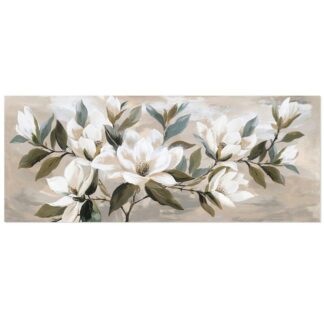 Cuadro Lienzo 60x150cm Flores 40% Pintado A Mano 60x150x3cm