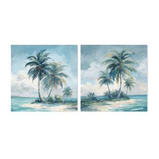 Cuadro Lienzo 60x60cm Palmeras 40% Pintado A Mano 60x60x3cm