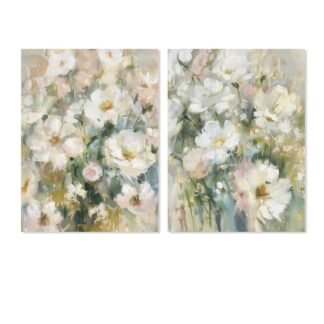 Cuadro Lienzo 60x80cm Flores 40% Pintado A Mano 60x80x3cm