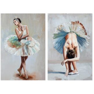 Cuadro Lienzo 80x120cm Bailarinas 40% Pintado A Mano 80x120x3cm