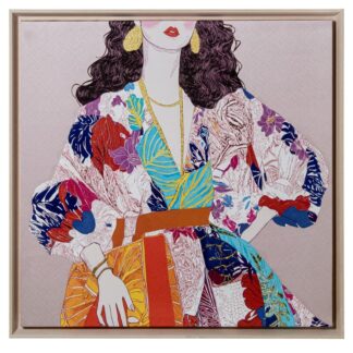 Cuadro Lienzo Impreso Figura Mujer 80x80cm Marco Ps 80x5x80cm