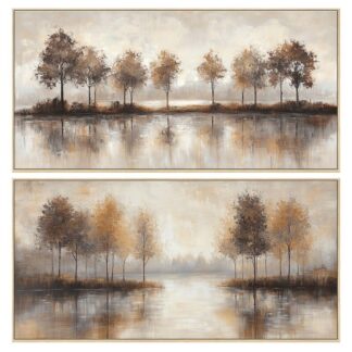 Cuadro Lienzo Marco Madera Natural 120x60cm Paisaje 80% Pint 120x60x3,5cm