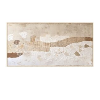 Cuadro Lienzo Marco Madera Natural 140x70 Cm. Abstracto 140x70 Cm.