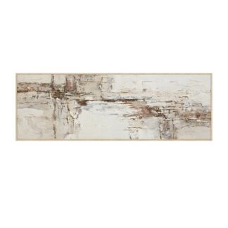 Cuadro Lienzo Marco Madera Natural 150x50 Cm. Abstracto 150x50 Cm.