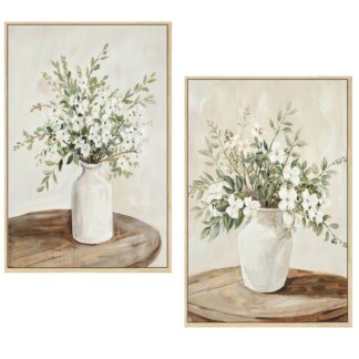 Cuadro Lienzo Marco Madera Natural 40x60cm Jarrones 80% Pint 40x60x3,5cm