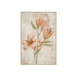 Cuadro Lienzo Marco Madera Natural 60x90 Cm. Flores 60x90 Cm.