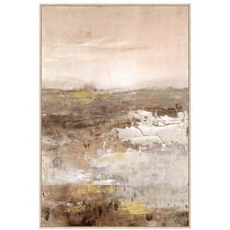Cuadro Lienzo Marco Madera Natural 80x120 Cm. Abstracto 80x120 Cm.