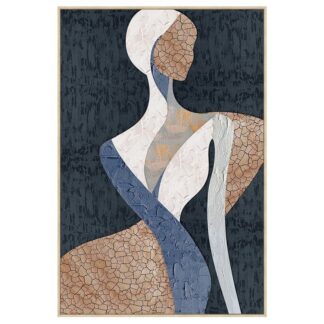 Cuadro Lienzo Marco Madera Natural 80x120 Cm. Figura 80x120 Cm.
