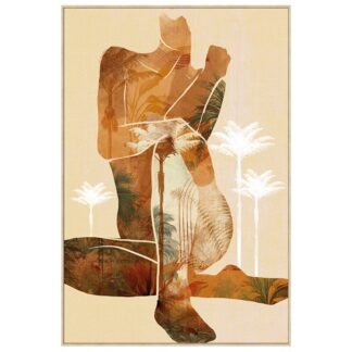Cuadro Lienzo Marco Madera Natural 80x120cm Mujer 80x4,3x120cm