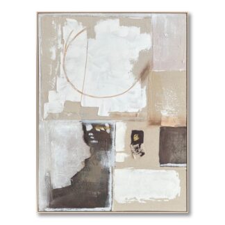 Cuadro Lienzo Marco Madera Natural 90x122cm Abstracto 90x4,5x122cm Int:90x3x120cm