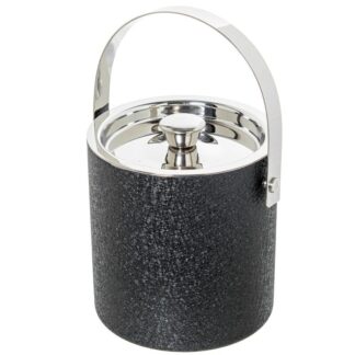 Cubitera C/asa Acero Inox., Cubierta Negra Ø15x16/26cm