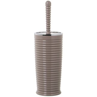 Escobillero Baño Acrilico Beige Ø10x34cm, Soporte:ø10x22cm