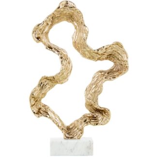 Escultura Decorativa Aluminio C/base Mármol 37x7,5x56cm