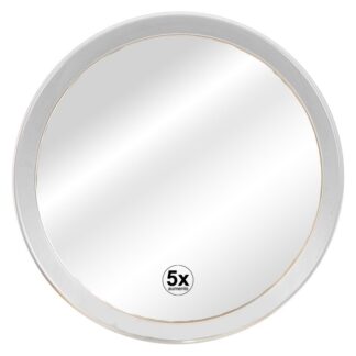 Espejo 5 Aumentos Pared Con Ventosas Acrílico De Baño Ø23cm, Para Pared