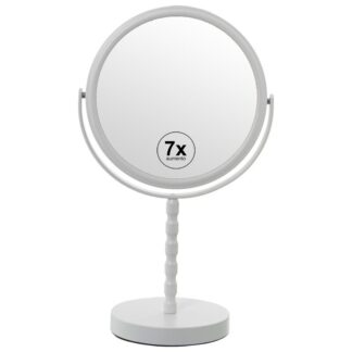 Espejo Aumentos 2 Caras X1/x7 Metal Blanco Mate Ø18x12x32cm