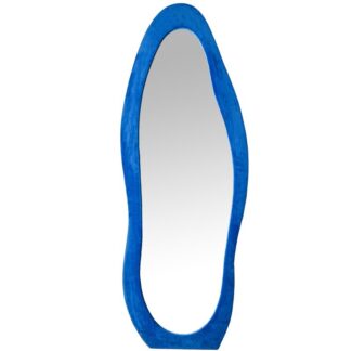 Espejo De Pie Madera Dm Terciopelo Azul 60x3,5x160cm