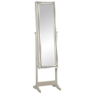 Espejo Joyero Pie C/puerta Ps Blanco C/marco Espejo 46x36x158cm Espejo:26x110cm