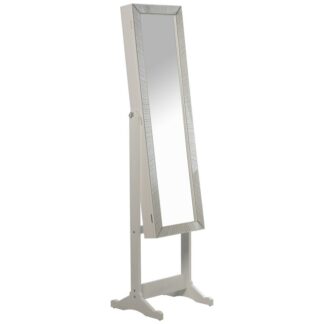 Espejo Joyero Pie C/puerta Ps Blanco C/marco Espejo 46x36x158cm Espejo:26x110cm