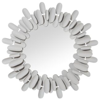 Espejo Metal 82cm Blanco Redondo Ø82x5cm