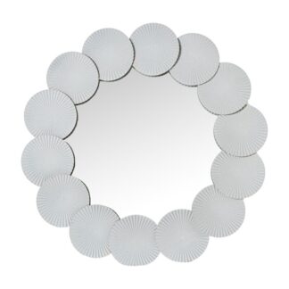Espejo Metal Blanco Redondo Ø75x4cm