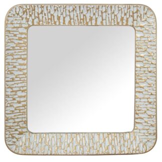 Espejo Metal Blanco/oro 80x6x80cm Int:57,5x57,5cm