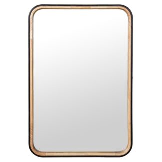 Espejo Pared Madera 60x89cm Natural/negro Rectangular 60x3,5x89cm Caucho+dm