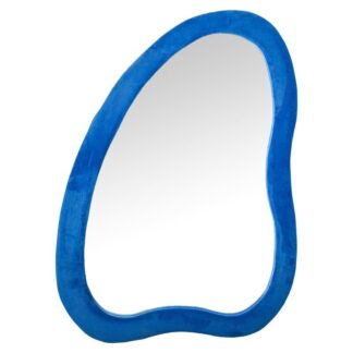 Espejo Pared Madera Dm Terciopelo Azul 68x4x90cm